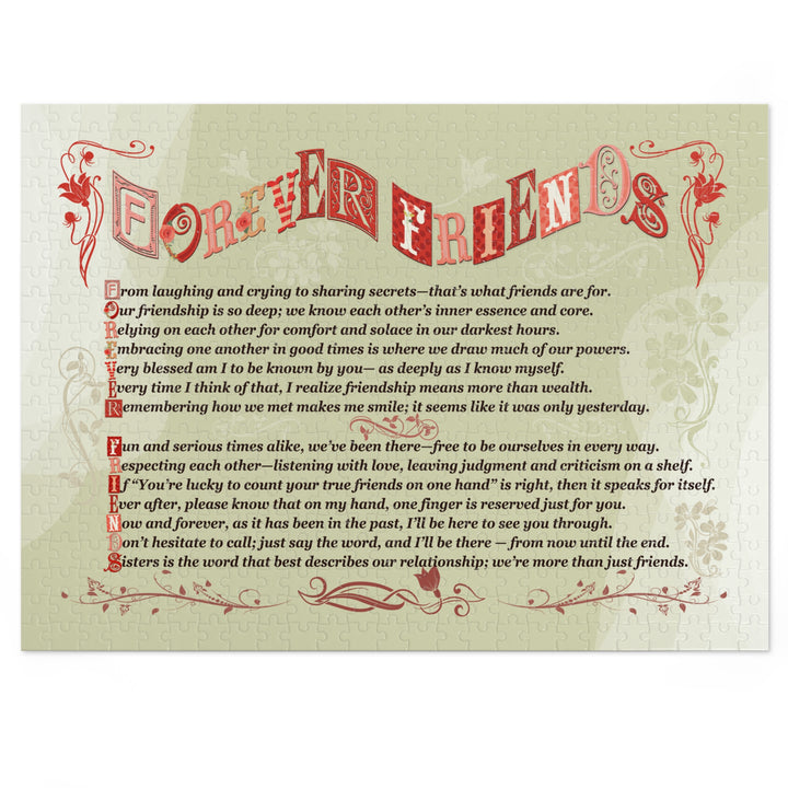 Forever Friends Acrostic Poem Puzzle  - Whimisical - Tin Box