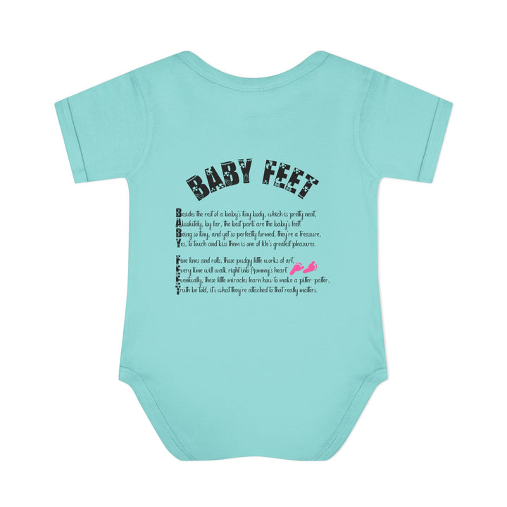 Baby Steps "Baby Feet" Acrostic Poem Bodysuit - Pink Footprints
