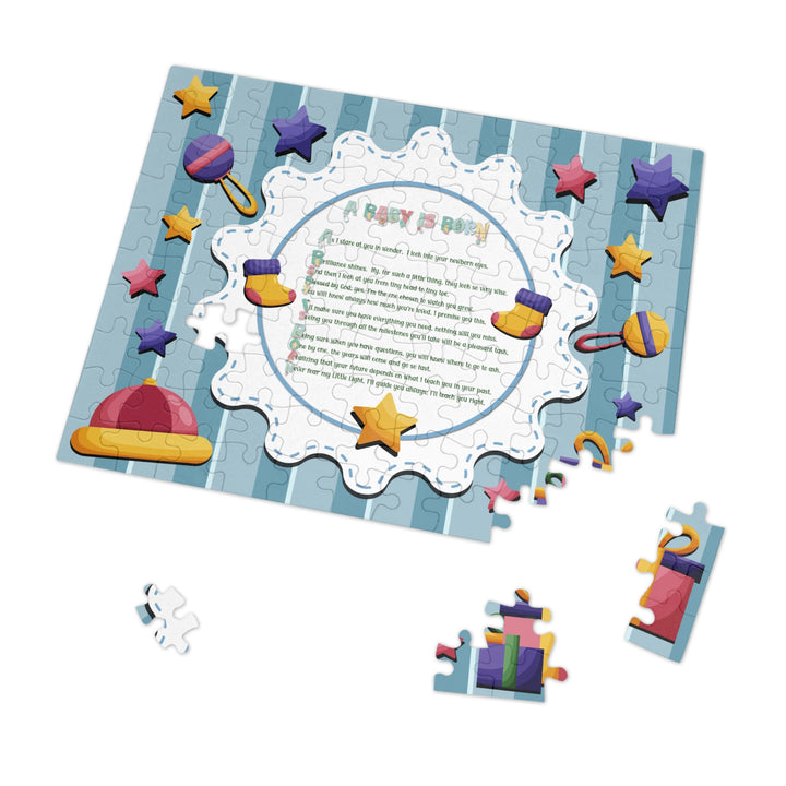 A Baby is Born Acrostic Poem Puzzle - Stars - Tin Box