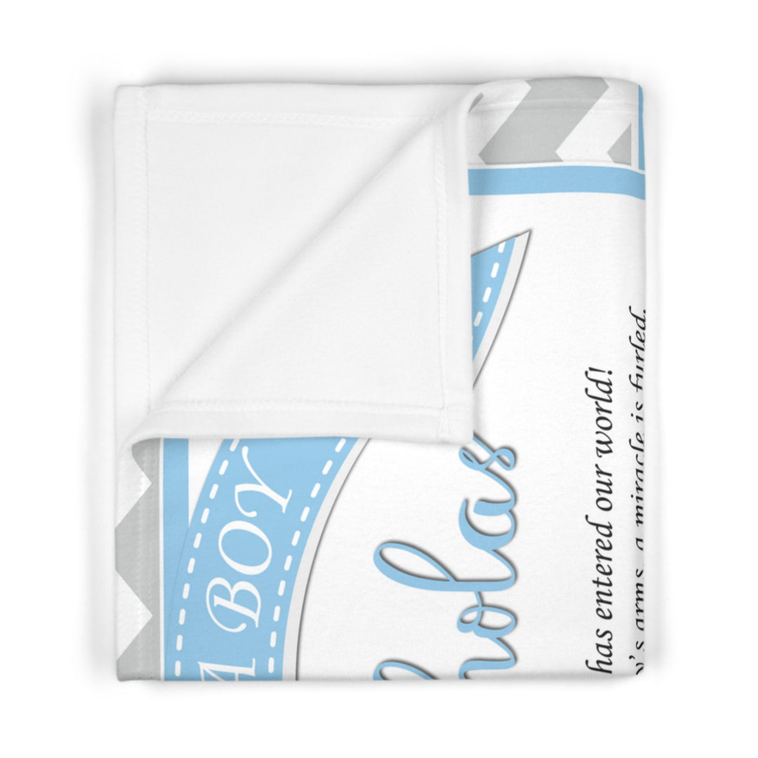 It's a Boy Acrostic Poem Baby Blanket - Ducky - Personalized