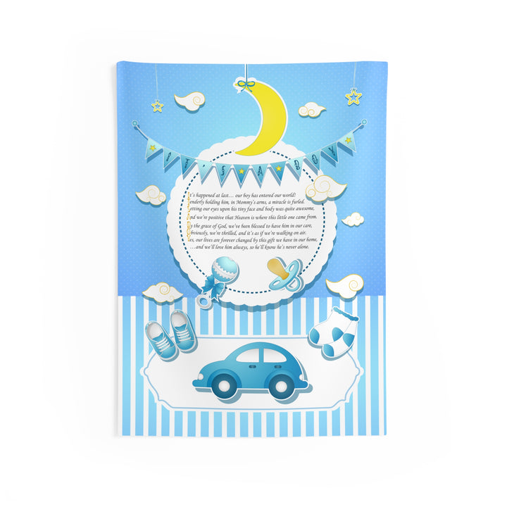 Baby Steps "It's a Boy" Acrostic Poem Baby Shower Backdrop - Baby Items