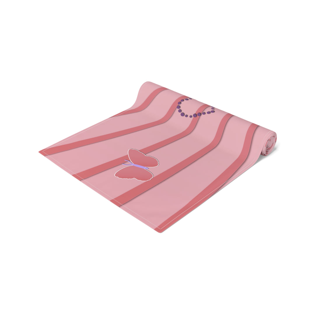 Baby Feet Acrostic Poem Table Runner - Pink-Wings