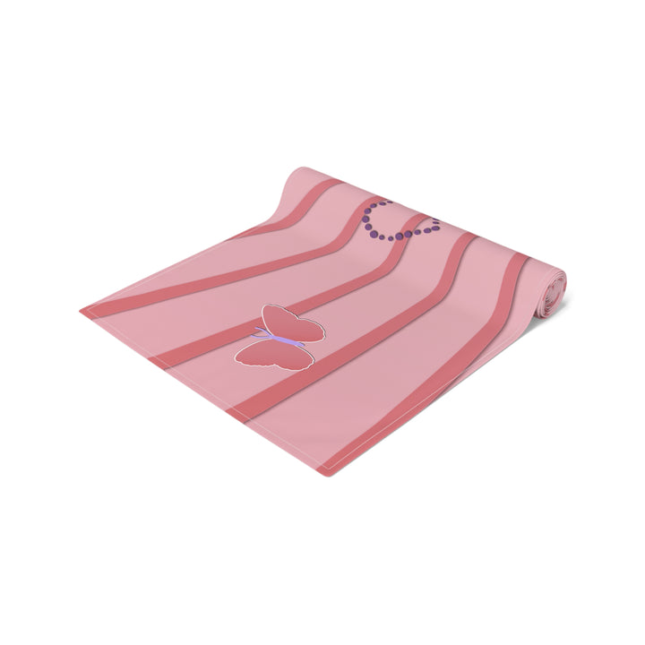 Baby Feet Acrostic Poem Table Runner - Pink-Wings
