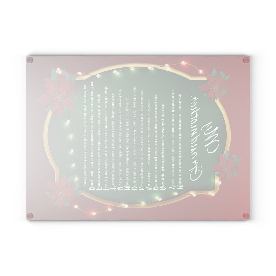 My Grandmother Acrostic Poem Glass Cutting Board - Poinsettias