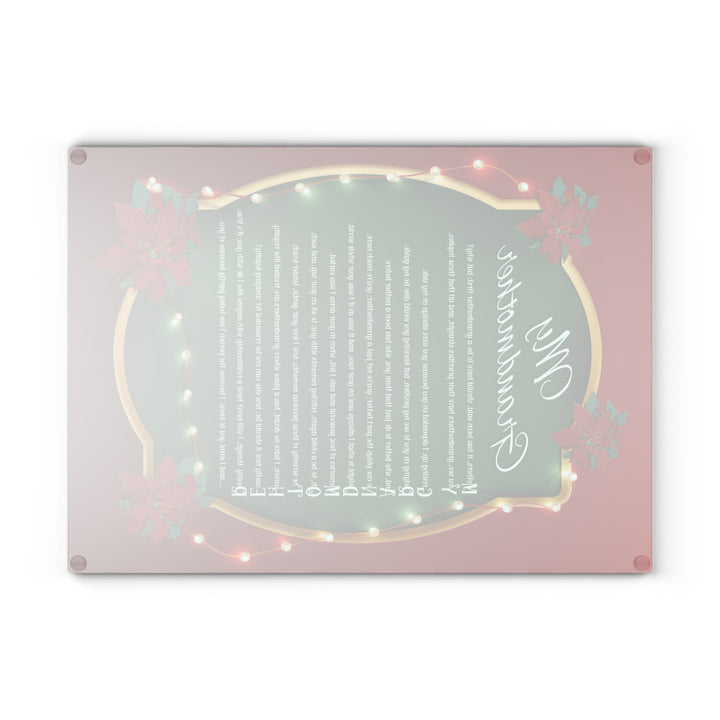 My Grandmother Acrostic Poem Glass Cutting Board - Poinsettias
