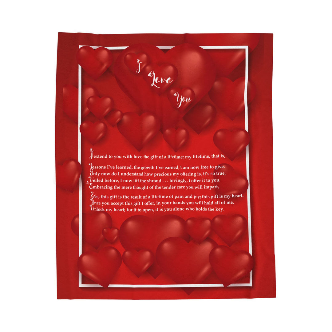 I Love You Acrostic Poem Velveteen Plush Blanket - Red