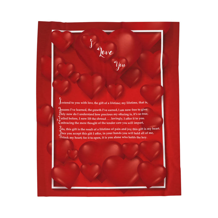 I Love You Acrostic Poem Velveteen Plush Blanket - Red