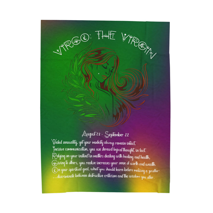 Virgo Acrostic Poem Velveteen Plush Blanket