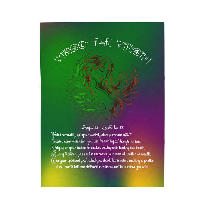 Virgo Acrostic Poem Velveteen Plush Blanket