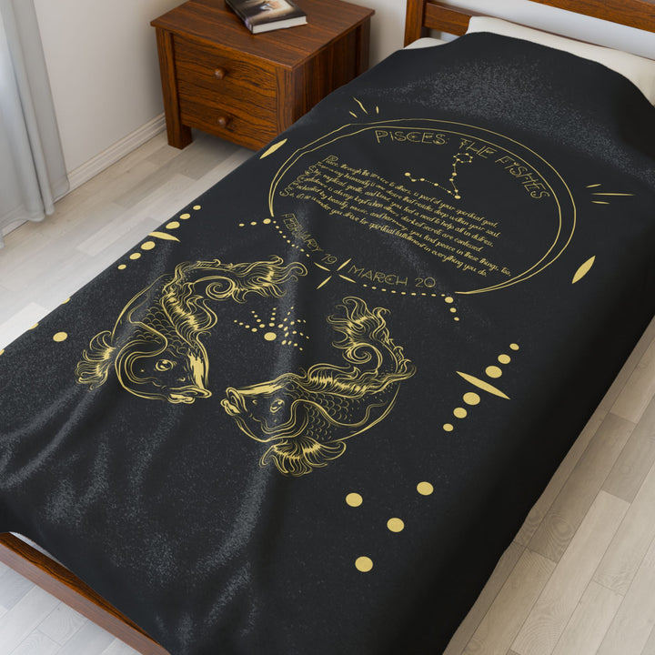 Pisces Acrostic Poem Velveteen Blanket