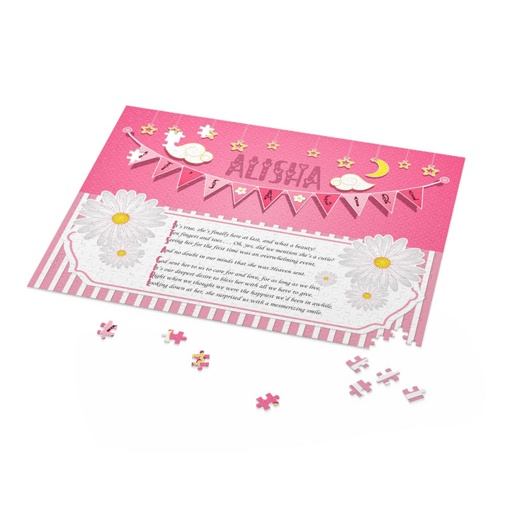 It's a Girl Acrostic Poem Puzzle - Stripes and Polka Dot Design - Personalized