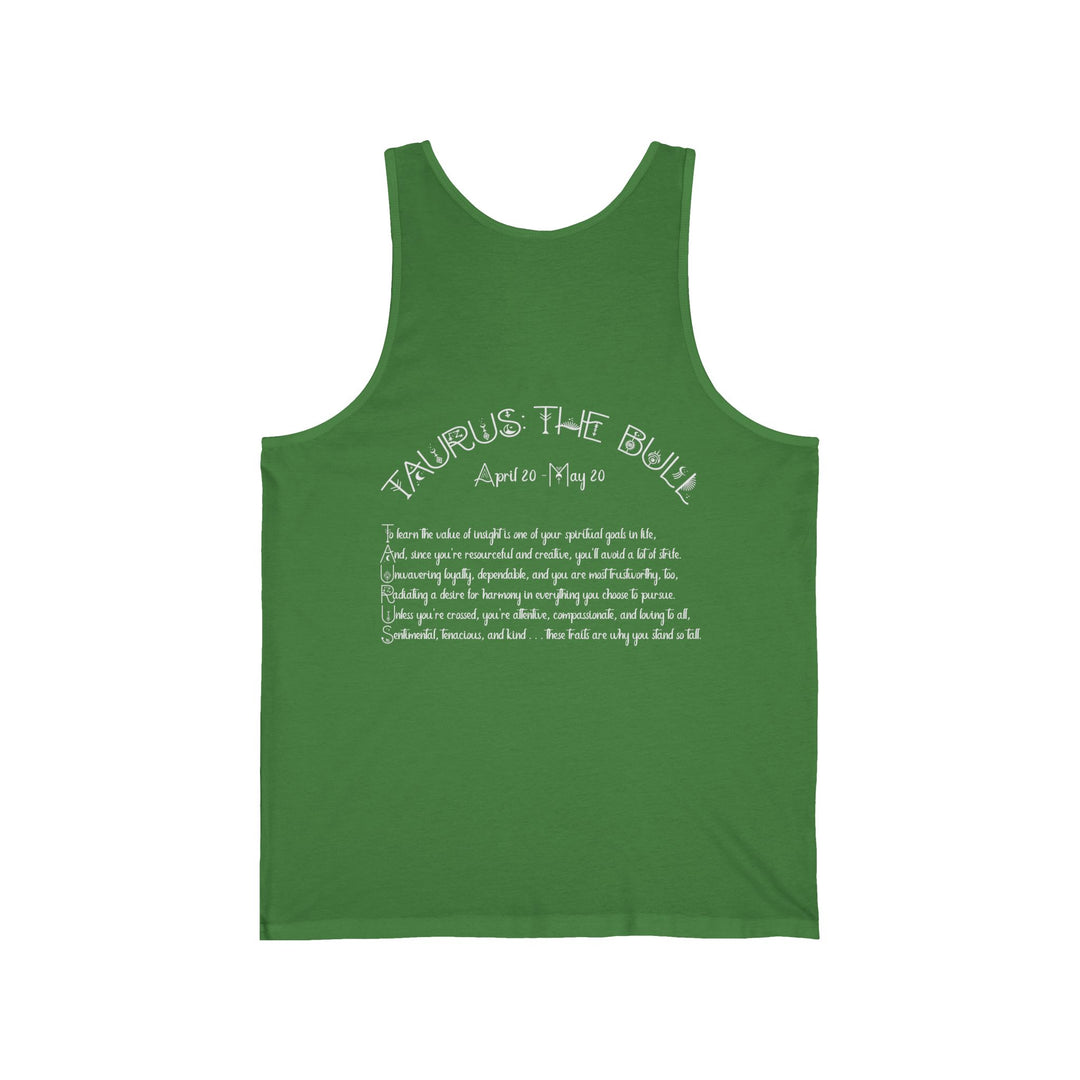 “Taurus” Unisex Acrostic Poem Jersey Tank