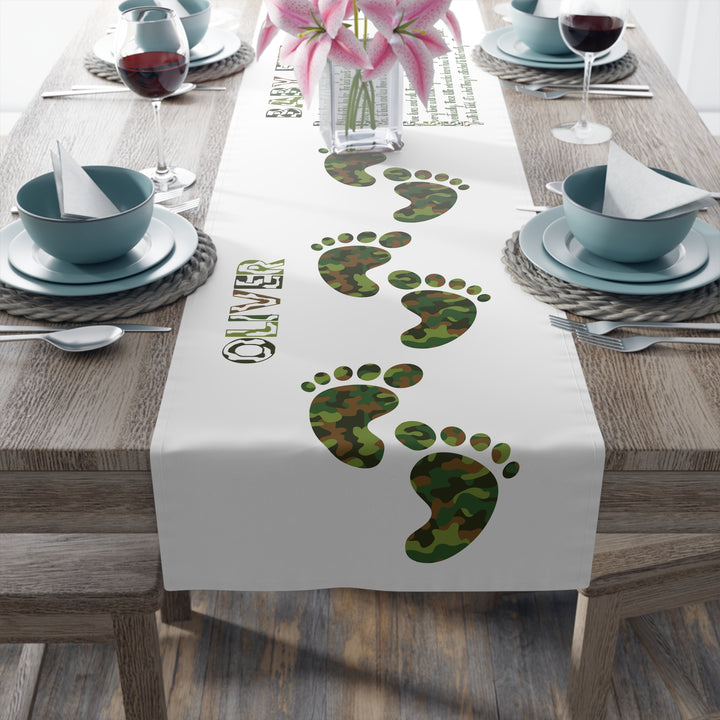 Baby Feet Table Runner - Camo - Personalized