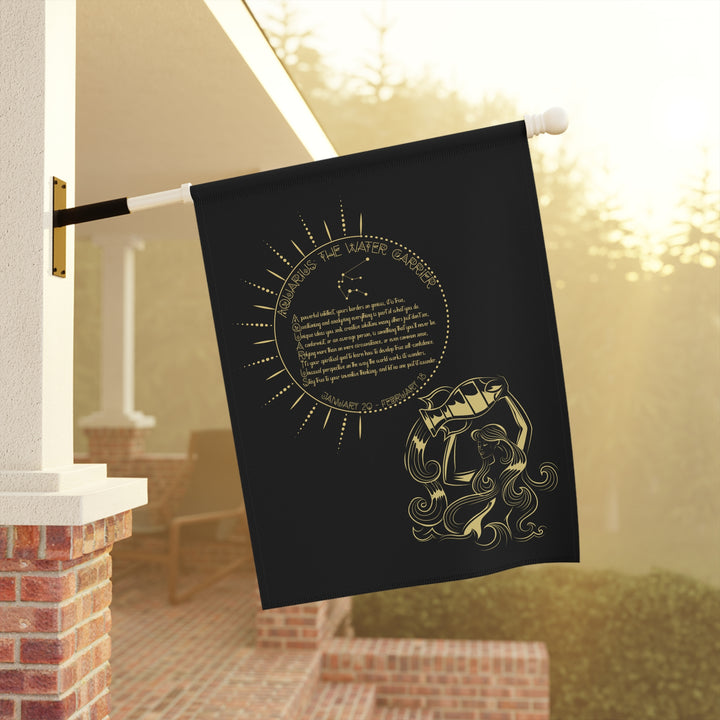 Aquarius Acrostic Poem outdoor/Garden Banner - Camo