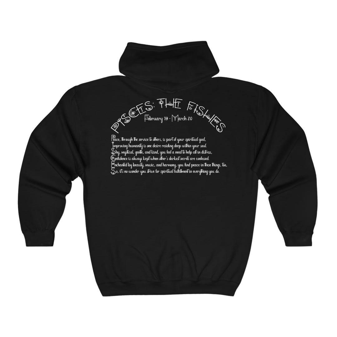 Written in the Stars Unisex Full Zip Hooded Sweatshirt - Pisces