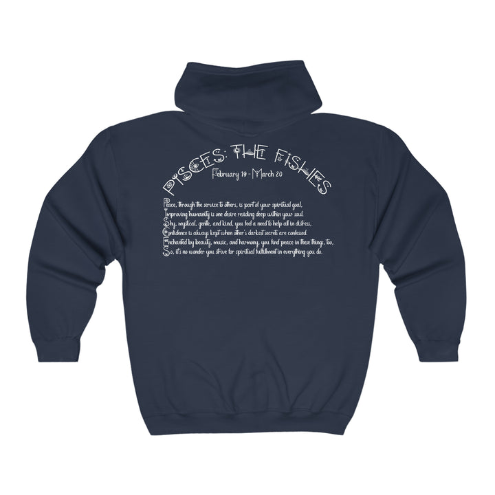 Written in the Stars Unisex Full Zip Hooded Sweatshirt - Pisces