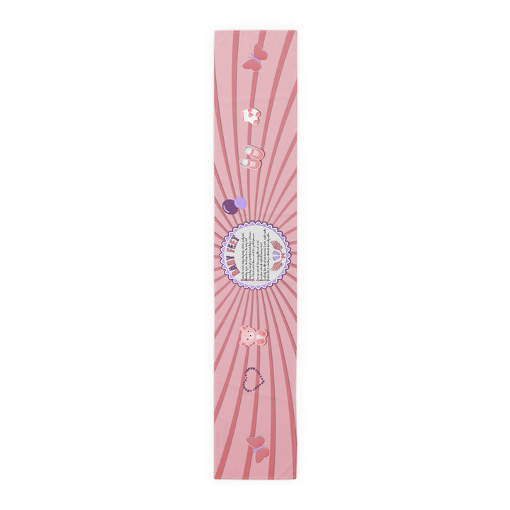 Baby Feet Acrostic Poem Table Runner - Pink-Wings