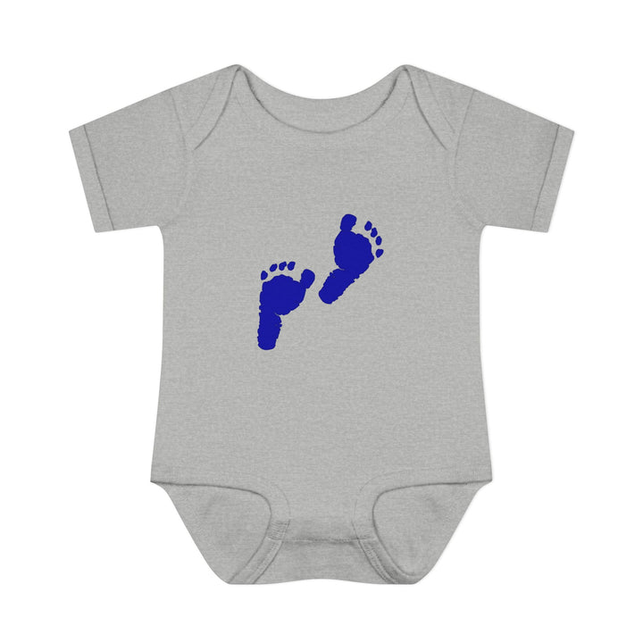 Baby Feet Acrostic Poem Baby Bodysuit - Blue Footprints