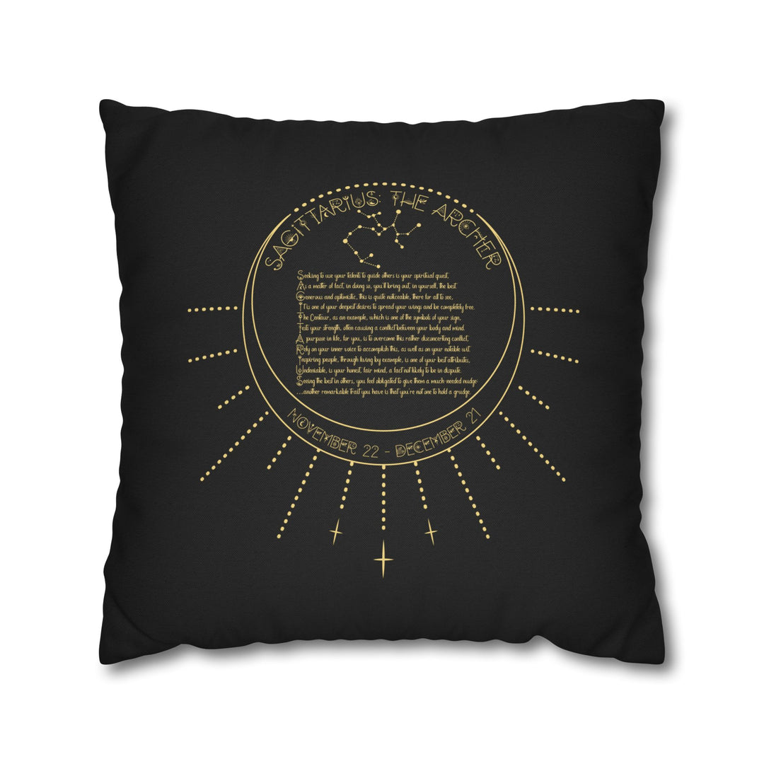 Sagittarius Acrostic Poem Pillow Cover
