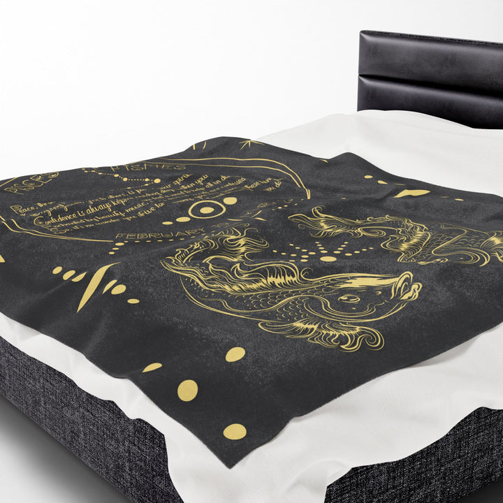 Pisces Acrostic Poem Velveteen Blanket