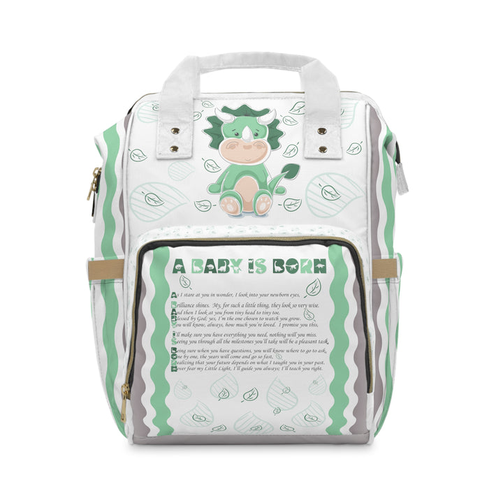 Baby Steps Multifunctional Diaper Backpack - "A Baby Is Born" - Dino