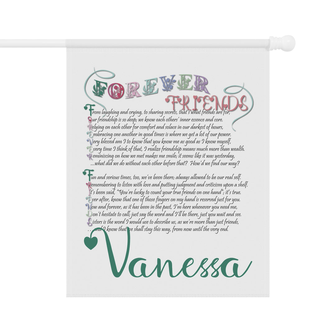 Friends Forever Acrostic Poem outdoor/Garden Banner - Personalized