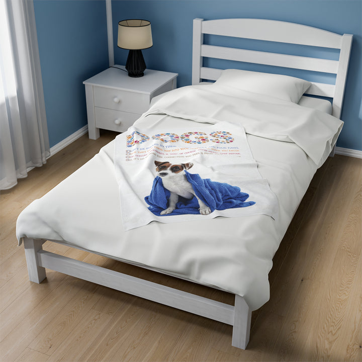 It's Just a Phrase Velveteen Plush Blanket with Acrostic Poem "Dogs" - Terrier