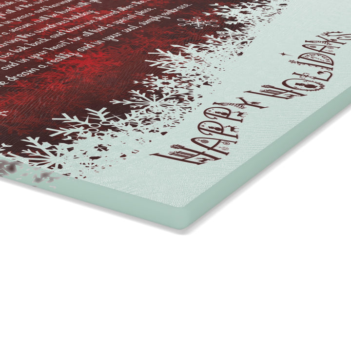 It's Just a Phrase Glass Cutting Board - "Happy Holidays"