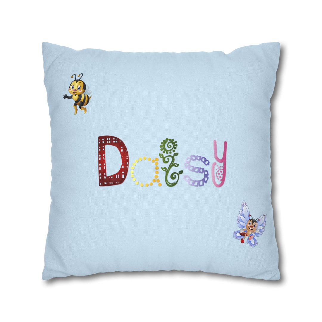 Namesakes Acrostic Poem Pillow Cover - Flower and Insect Design