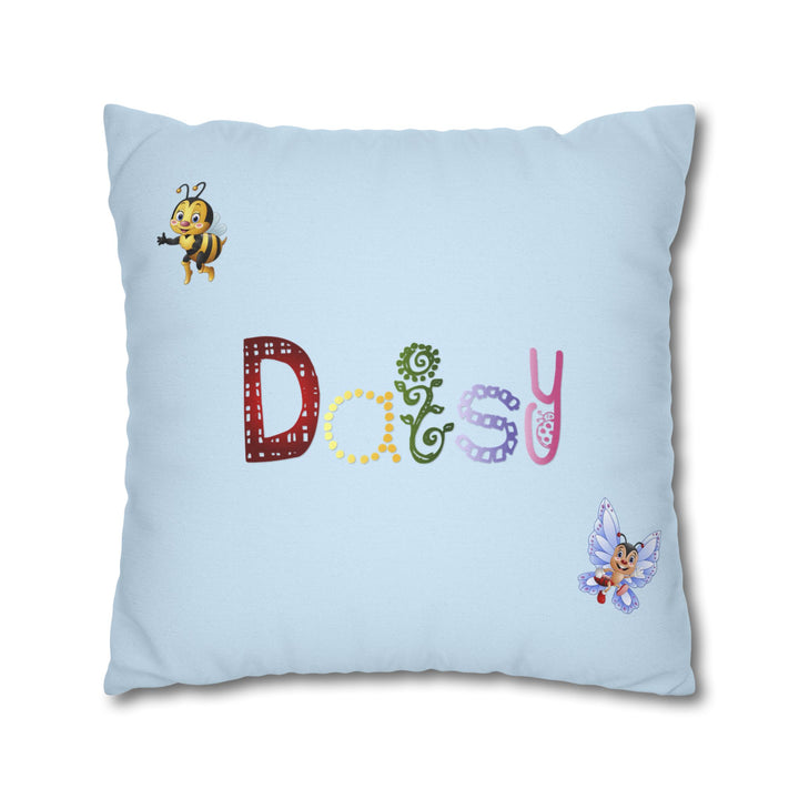 Namesakes Acrostic Poem Pillow Cover - Flower and Insect Design