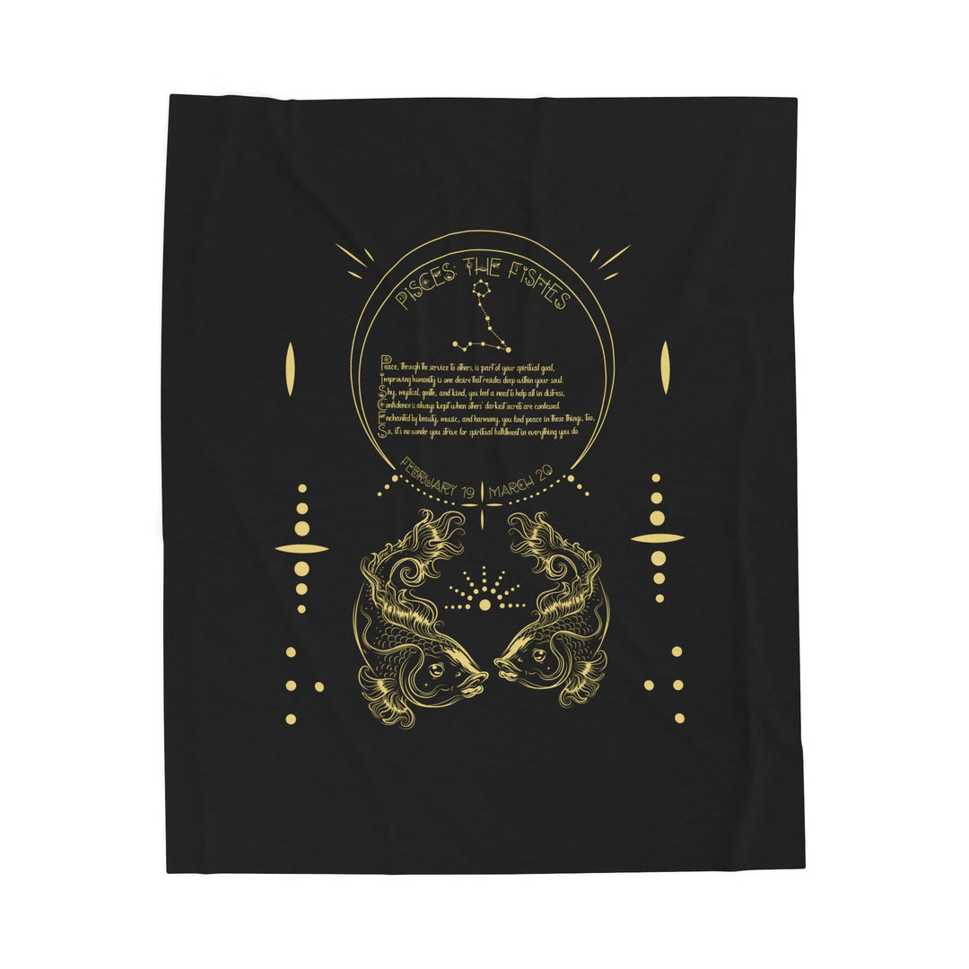 Pisces Acrostic Poem Velveteen Blanket