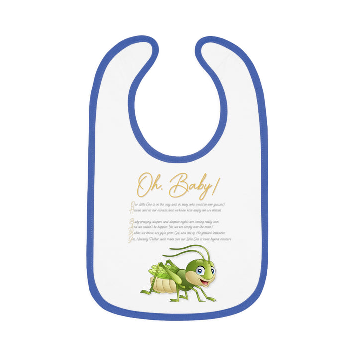 Baby Steps Acrostic Poem - Contrast Trim Jersey Bib - "Oh, Baby" Grasshopper