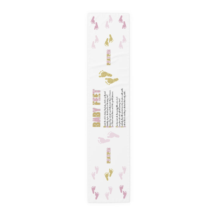 “Baby Feet” Table Runner - Pink-Gold - Personalized