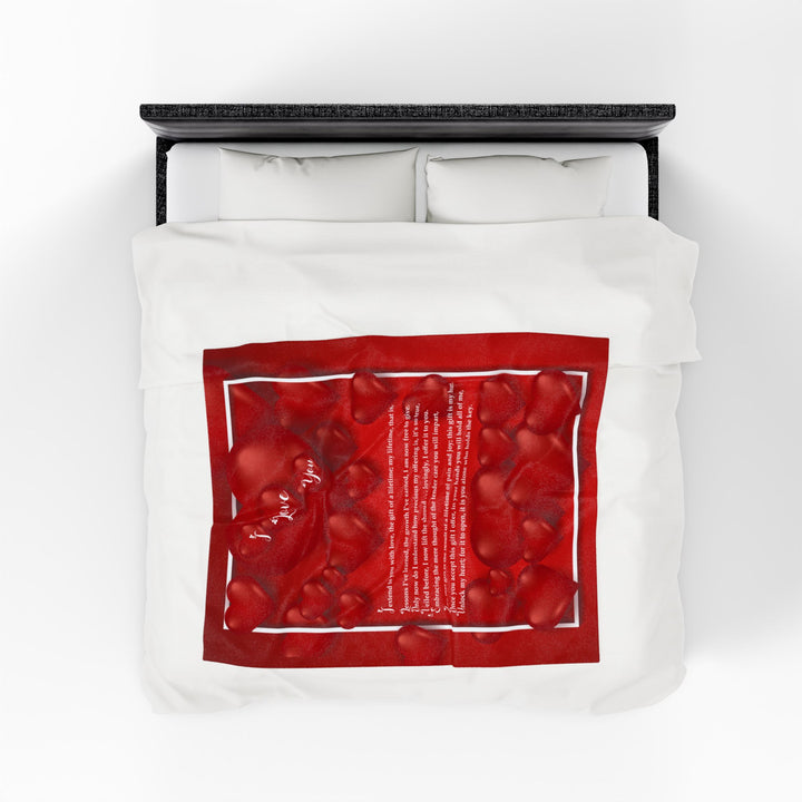 I Love You Acrostic Poem Velveteen Plush Blanket - Red