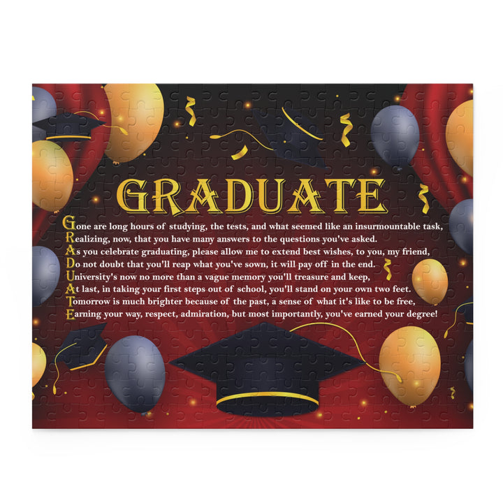 Graduate Acrostic Poem Puzzle - Graduation Cap and Balloons