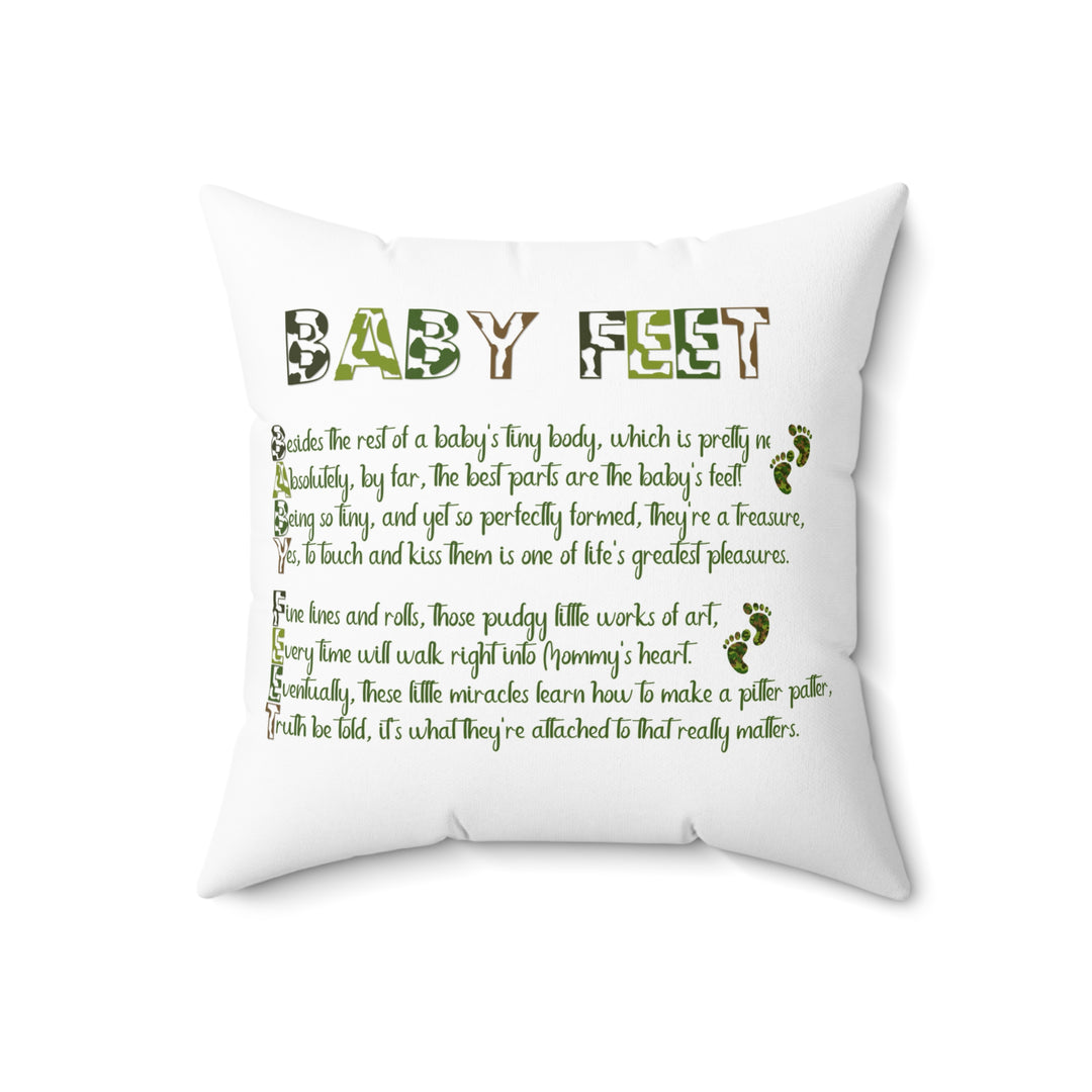 "Baby Feet" Acrostic Poem Pillow - Camo