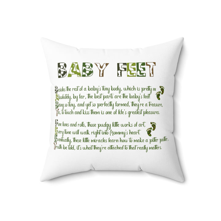 "Baby Feet" Acrostic Poem Pillow - Camo