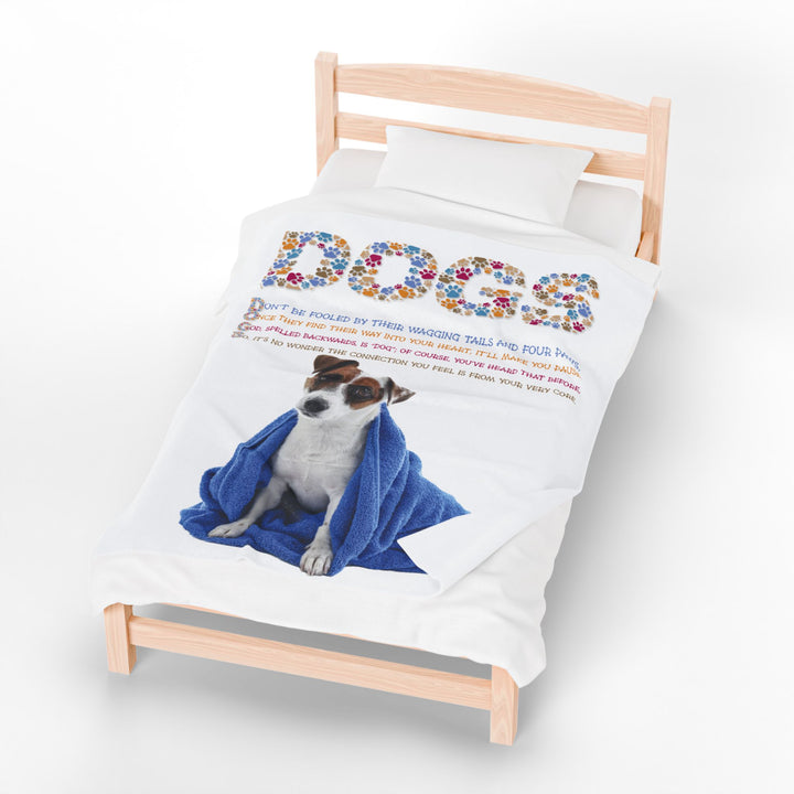 Dogs Acrostic Poem Velveteen Plush Blanket