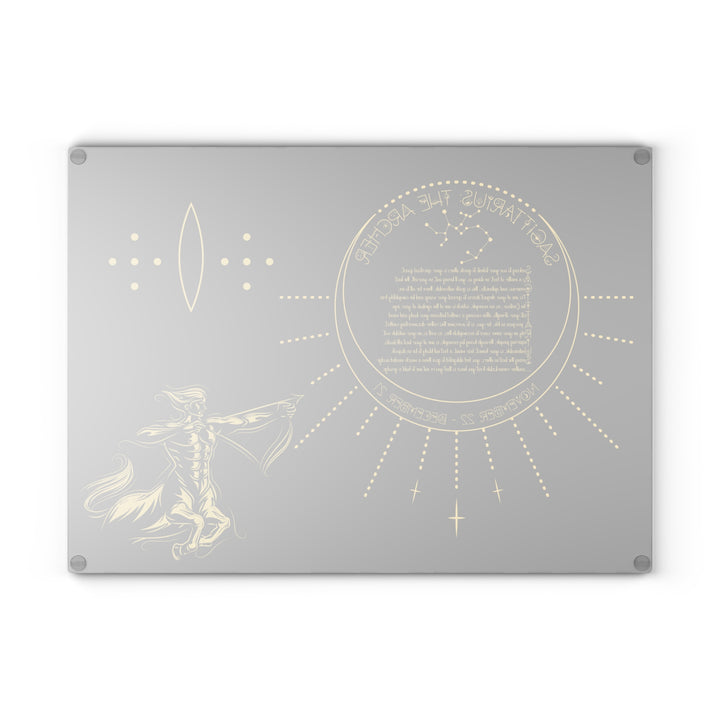 Sagittarius Acrostic Poem Glass Cutting Board