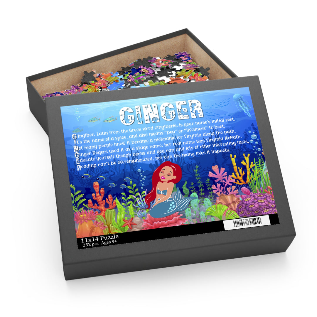 Namesakes Personalized Acrostic Name Poem Jigsaw Puzzle - Mermaid - Red Hair 2