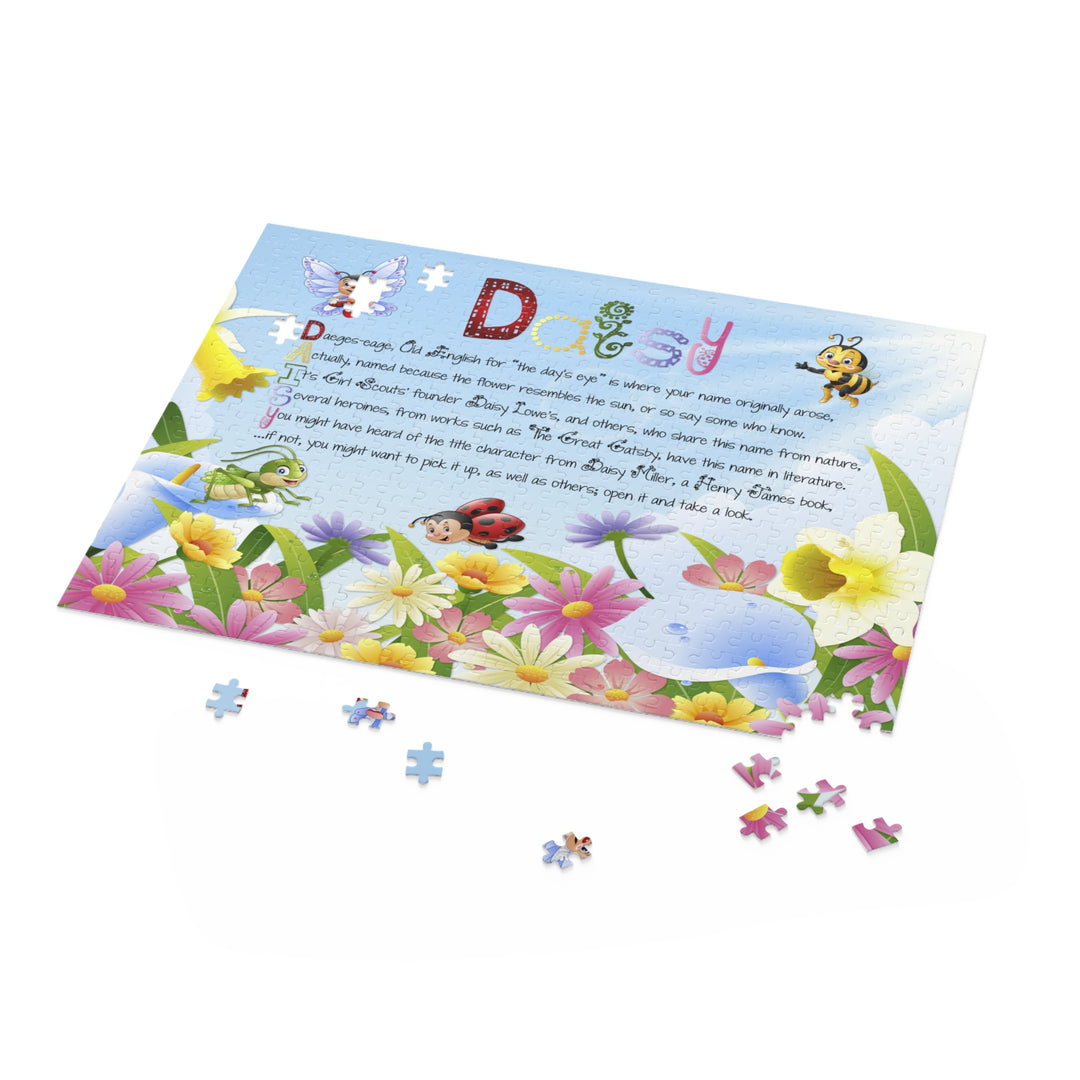 Namesakes Acrostic Name Poem Puzzle - Flowers and Insect Design