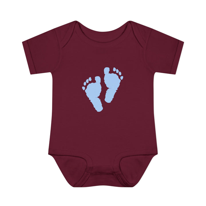Baby Feet Acrostic Poem Baby Bodysuit - Blue Footprints