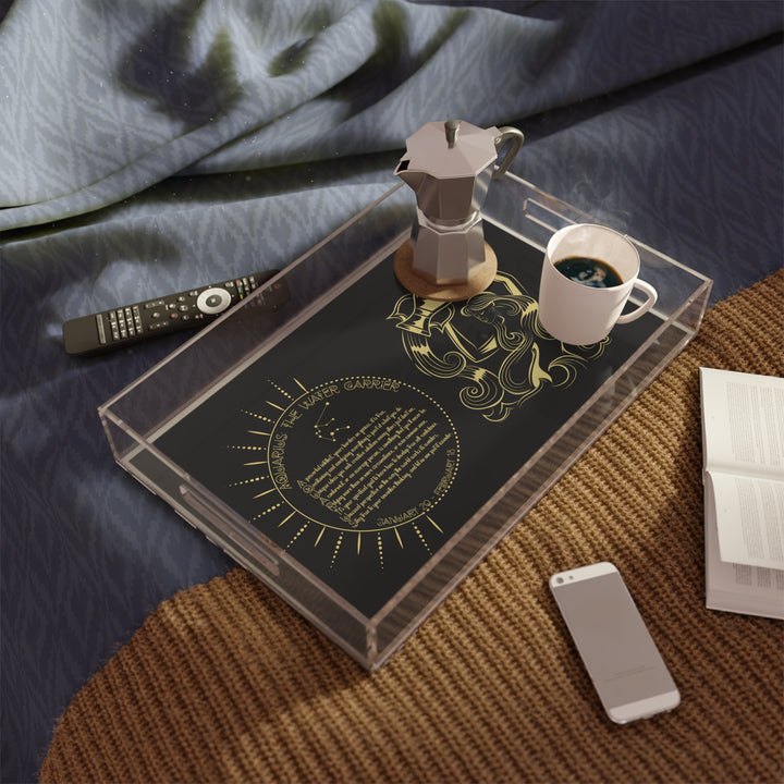 Aquarius Acrostic Poem Acrylic Serving Tray