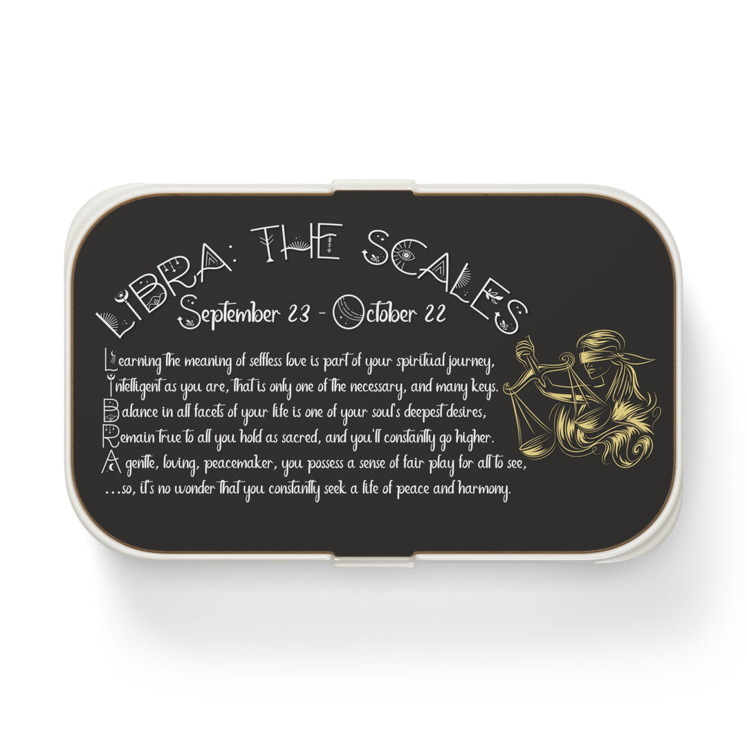 Libra Acrostic Poem Bento Lunch Box - Wooden Lid