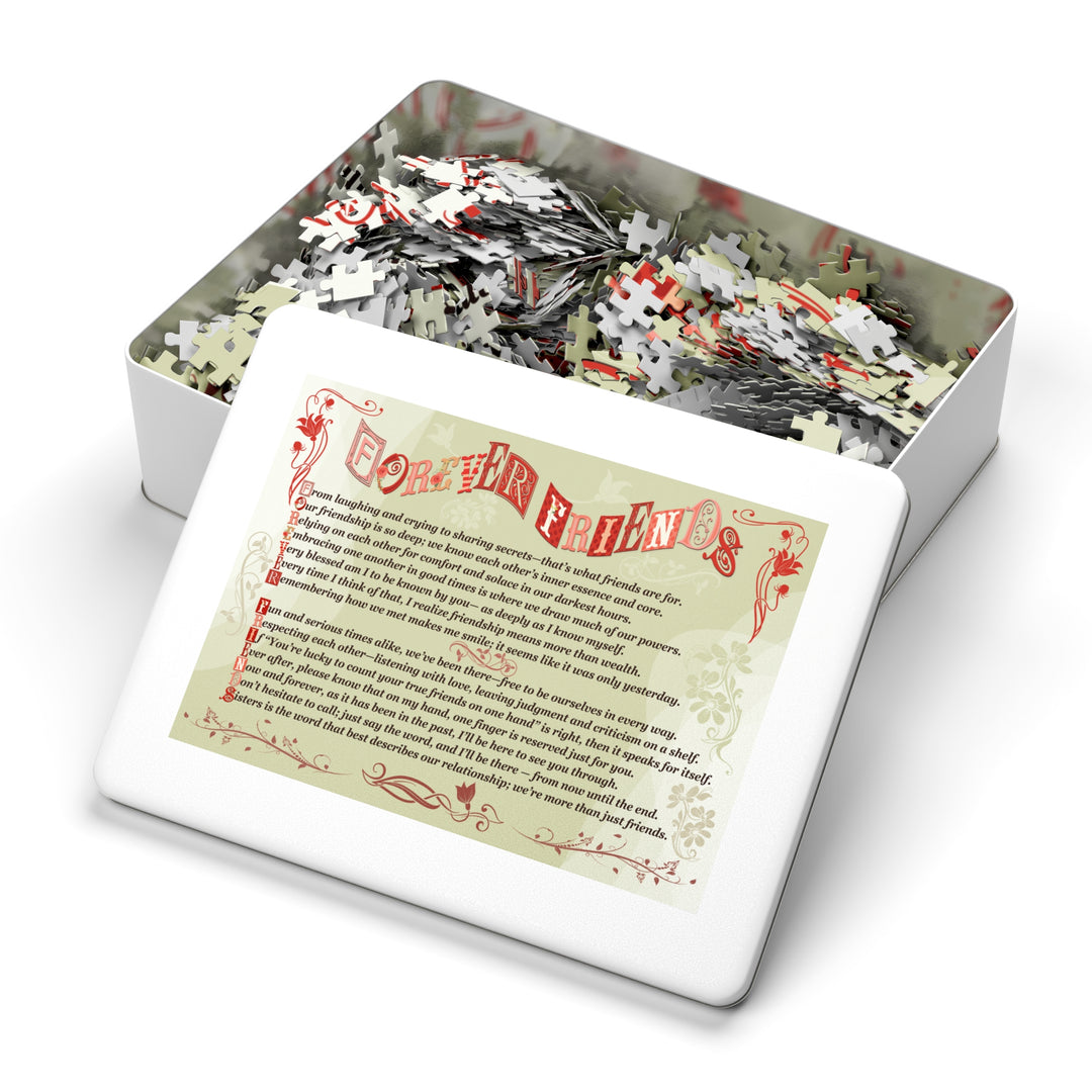 Forever Friends Acrostic Poem Puzzle  - Whimisical - Tin Box