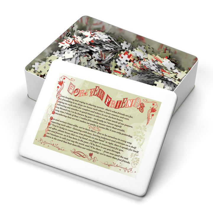 Forever Friends Acrostic Poem Puzzle  - Whimisical - Tin Box