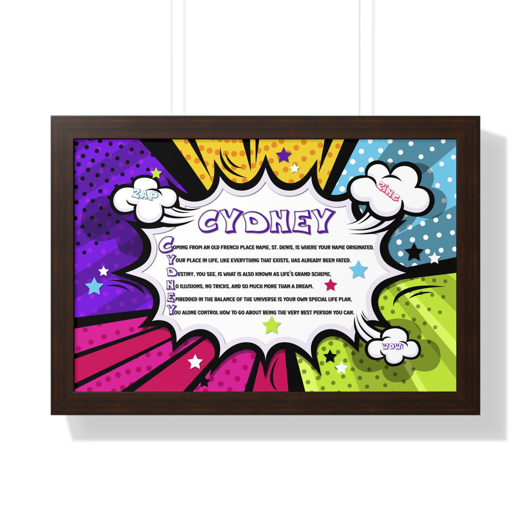 Namesakes Framed Acrostic Name Poem - Burst Comic-style