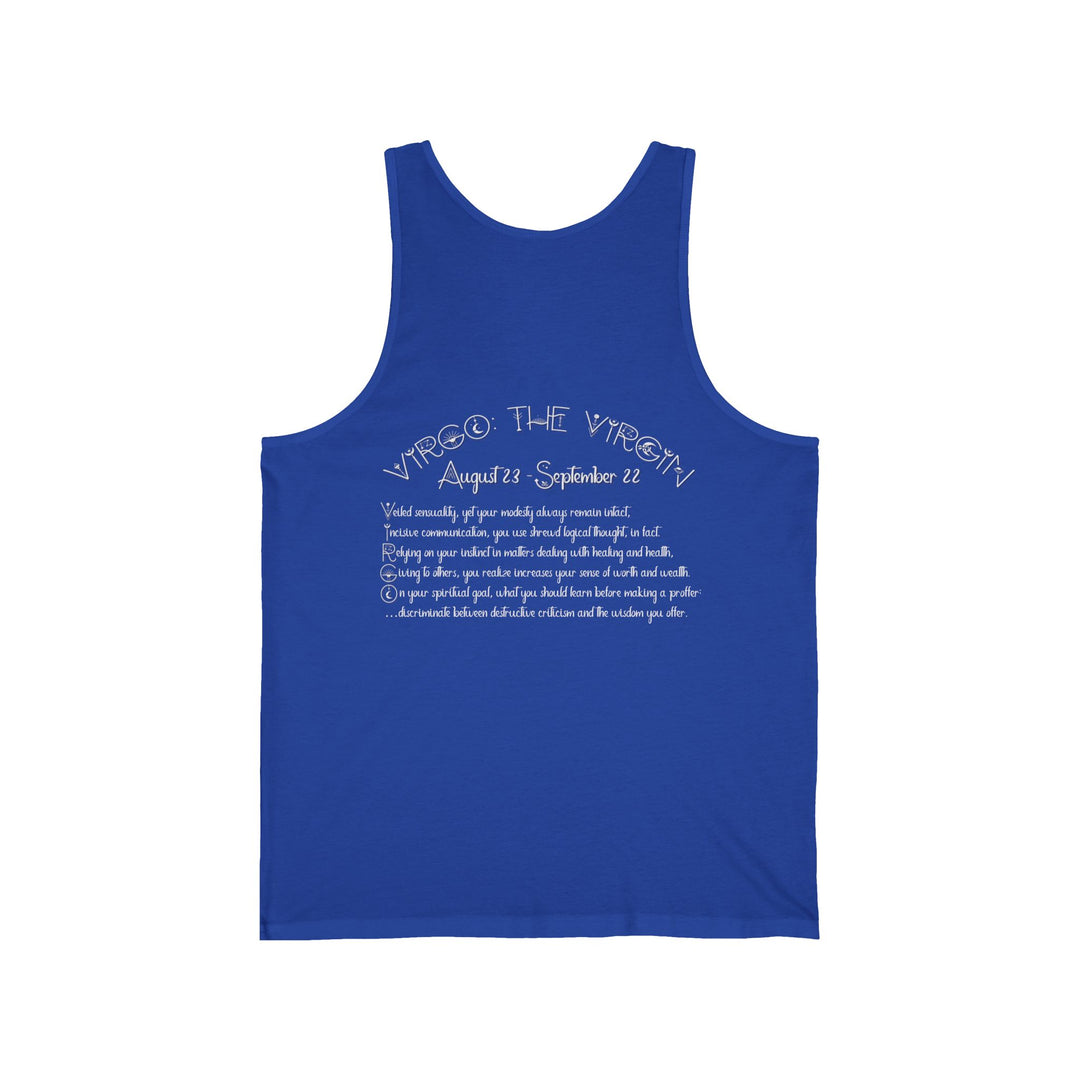 “Virgo” Acrostic Poem Unisex Jersey Tank