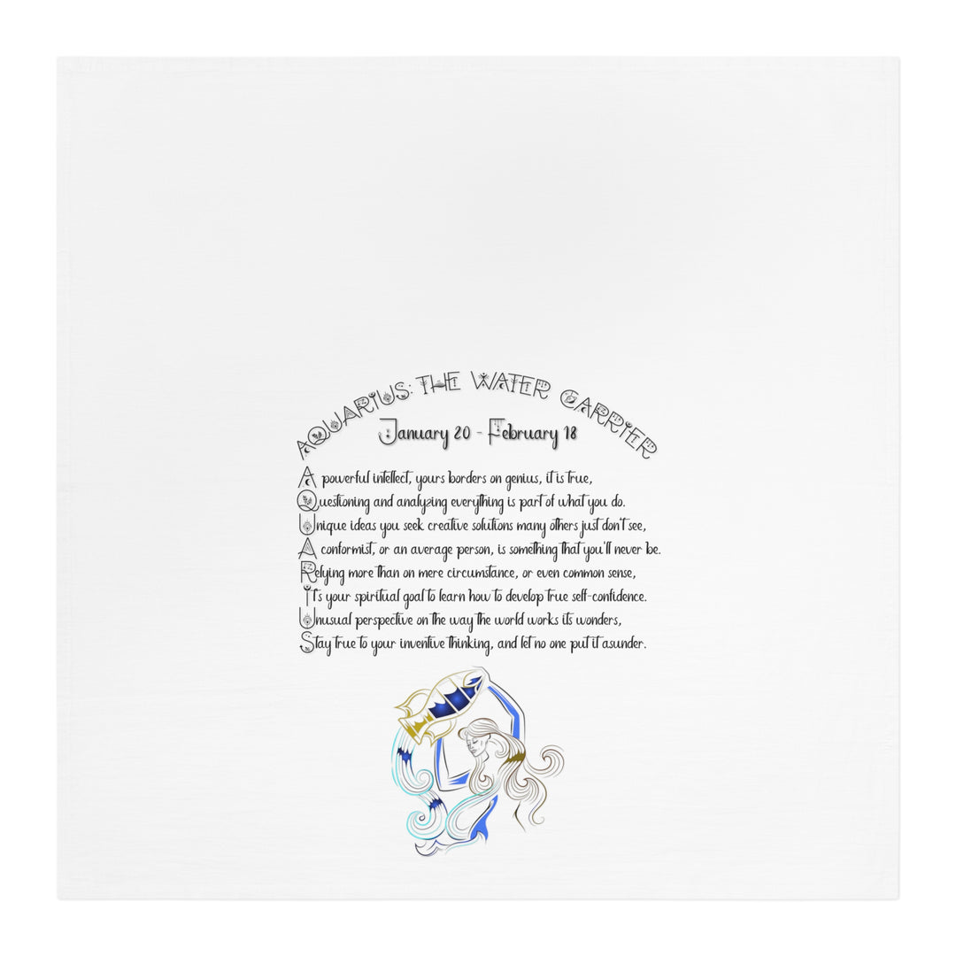 Aquarius Acrostic Poem Celestial Tea Towel