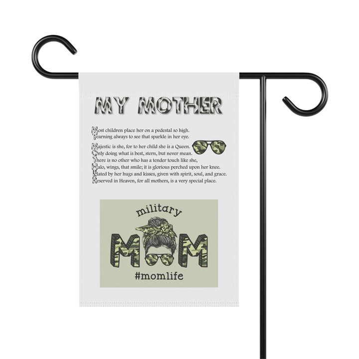FIX GRAPHIC My Mother Acrostic Poem outdoor/Garden Banner - Camo